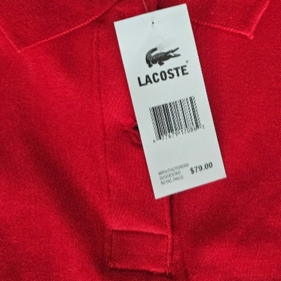 NWT Lacoste Kids Girl's Bright Red Short Sleeve Polo - Picture 4 of 4